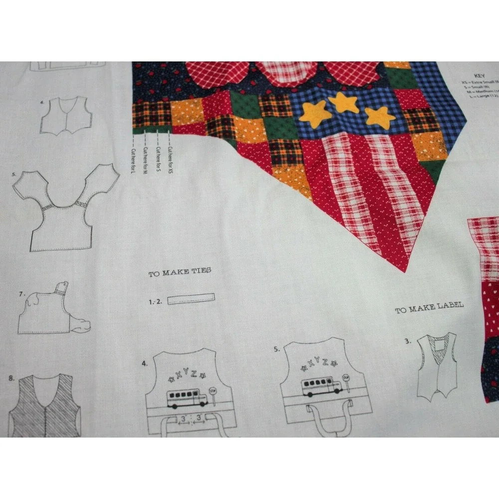 Cranston Fabric Panel Pattern Kids Back to School Vest Size XS-L Dreamspinners